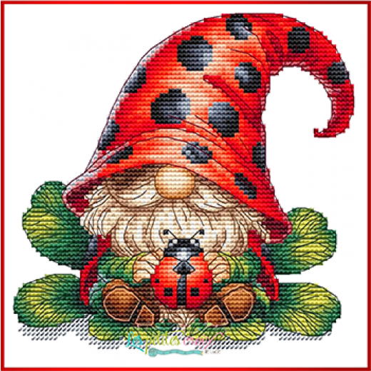 Stickvorlage Les Petites Croix De Lucie - Ladybug Gnome 2024
