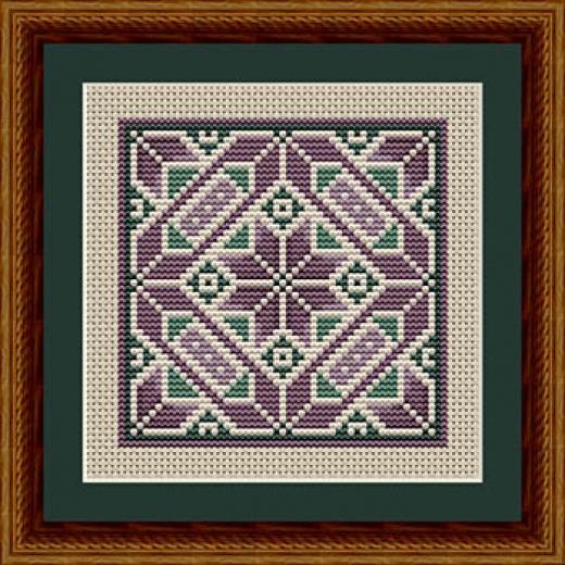 Stickvorlage Happiness Is Heartmade - Amethyst Garden Square