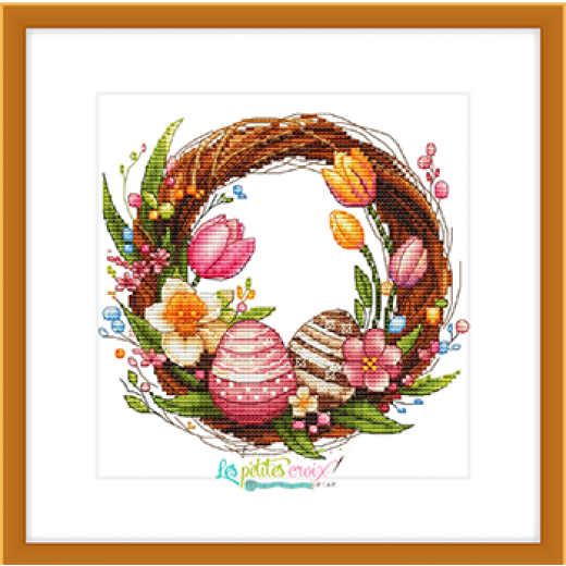 Stickvorlage Les Petites Croix De Lucie - Easter Wreath 2024