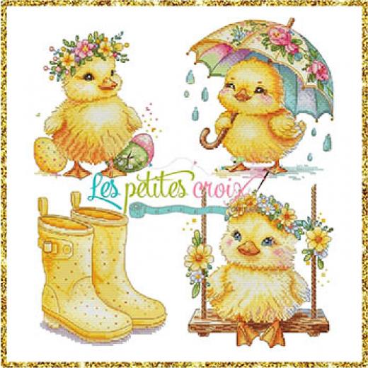 Easter Chicks - Les Petites Croix De Lucie (Stickvorlage)