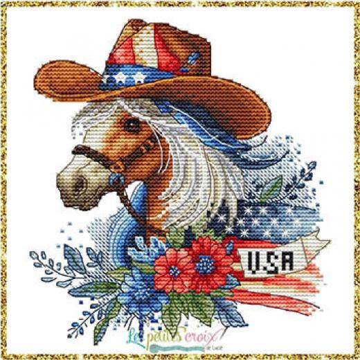 Independence Day Horse - Les Petites Croix De Lucie (Stickvorlage)