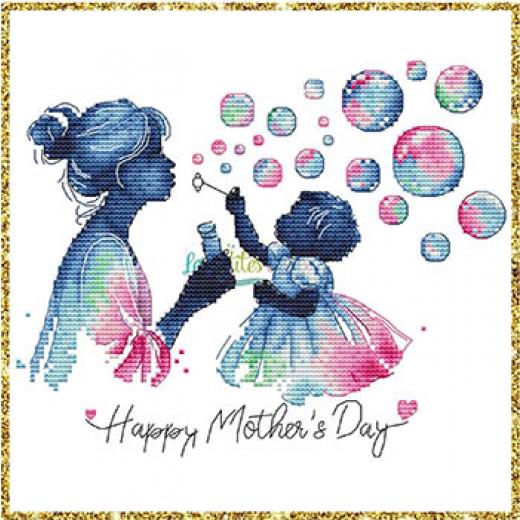 Happy Mothers Day - Les Petites Croix De Lucie (Stickvorlage)
