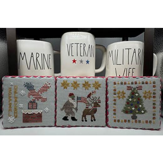 Stickvorlage SamBrie Stitches Designs - Patriotic Christmas Trio