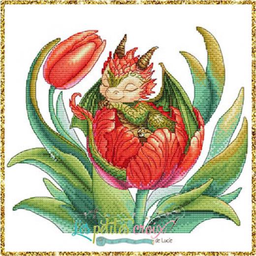 Baby Dragon Tulip - Les Petites Croix De Lucie (Stickvorlage)