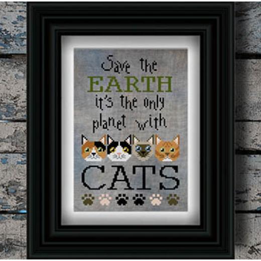 Cats - Save The Earth - Puntini Puntini (Stickvorlage)