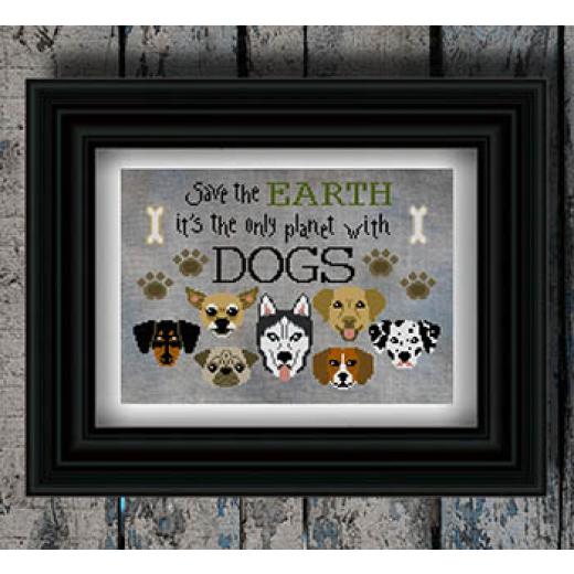 Stickvorlage Puntini Puntini - Dogs - Save The Earth