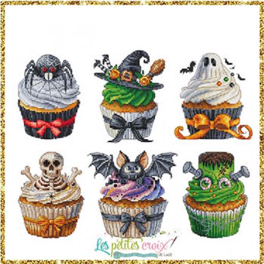 Halloween Cupcakes - Les Petites Croix De Lucie (Stickvorlage)