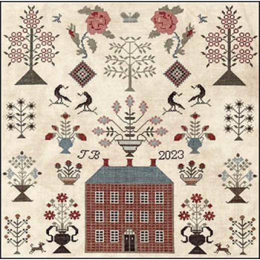 Stickvorlage The Scarlett House - Red Manor Sampler