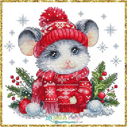 Christmas Mouse 2024 - Les Petites Croix De Lucie (Stickvorlage)