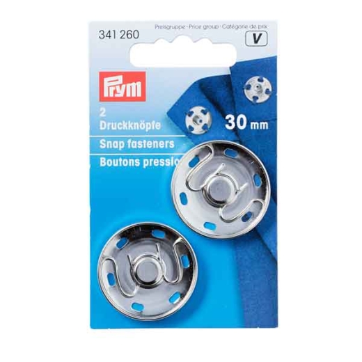 Annäh-Druckknöpfe Ø 30 mm silberfarbig - Prym