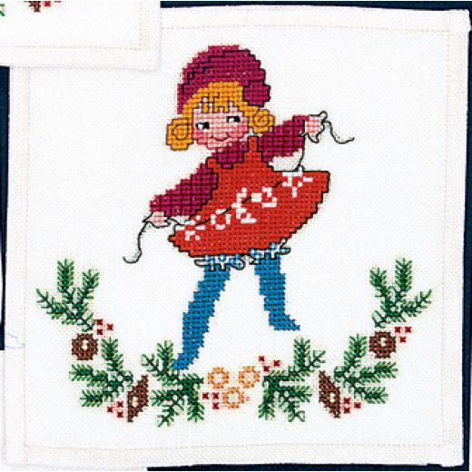 Eva Rosenstand Stickpackung - Mädchen mit Weihnachtskette