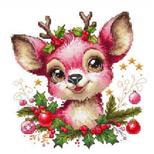 Christmas Pink Reindeer - Needle Minder (magnetischer Nadelhalter)