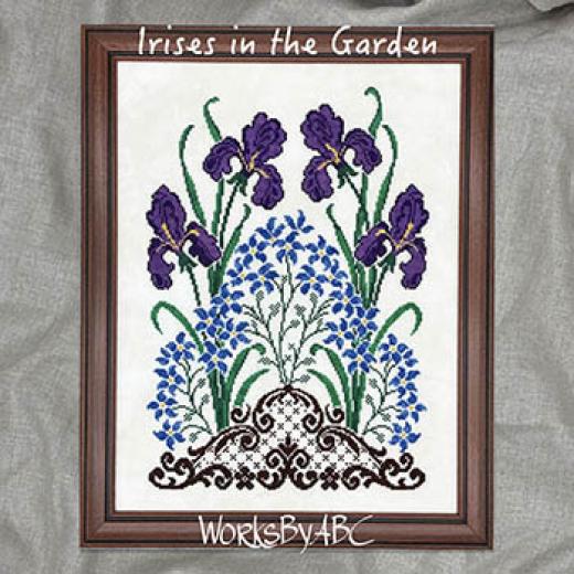 Irises In The Garden - Works by ABC (Stickvorlage)