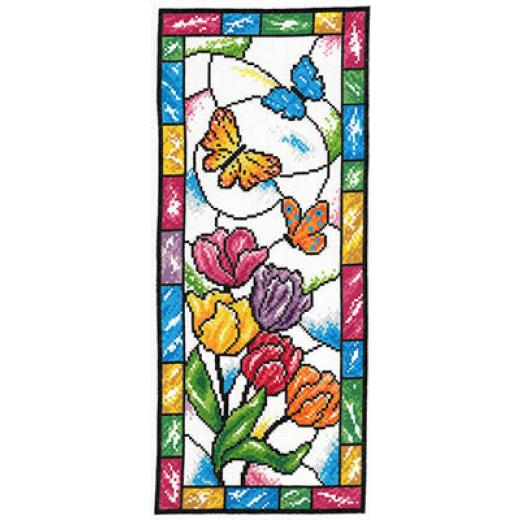 Stained Glass Spring Butterflies - Imaginating (Stickvorlage)