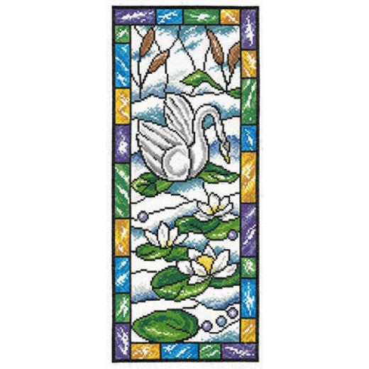 Stained Glass Summer Swan - Imaginating (Stickvorlage)