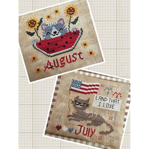 Cats Of The Month - July & August - Romys Creations (Stickvorlage)