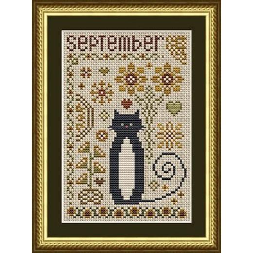 September Cat - Happiness Is Heartmade (Stickvorlage)