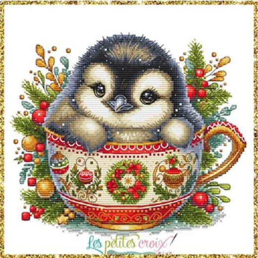 Christmas Animal Cup Penguin - Les Petites Croix De Lucie (Stickvorlage)