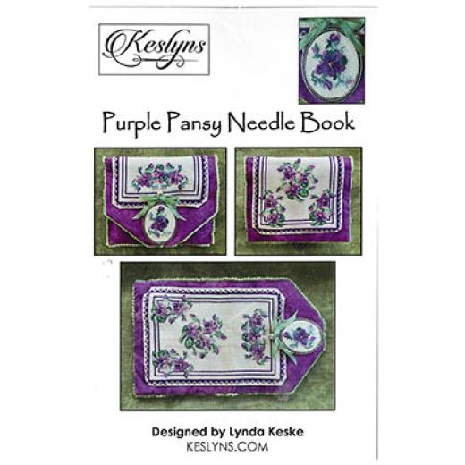 Purple Pansy Needle Book - Keslyns (Stickvorlage)