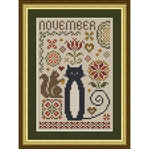 November Cat - Happiness Is Heartmade (Stickvorlage)