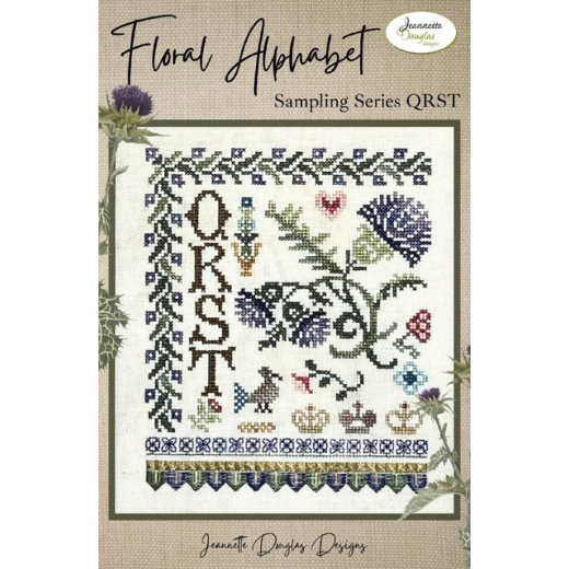 Floral Alphabet Sampling Series - QRST - Jeannette Douglas Designs (Stickvorlage)