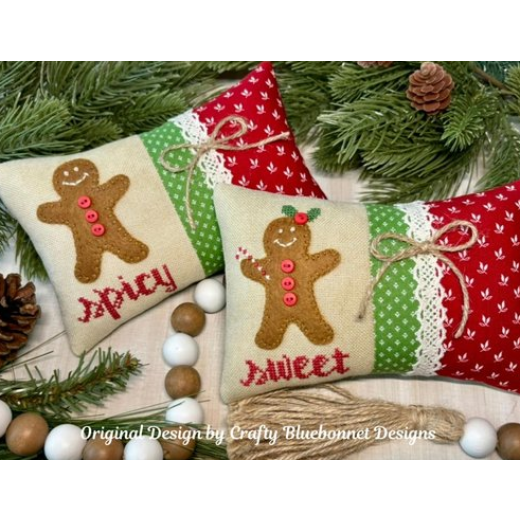 Sweet And Spicy Gingerbread - Crafty Bluebonnet Designs (Stickvorlage)