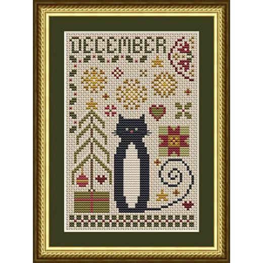 December Cat - Happiness Is Heartmade (Stickvorlage)