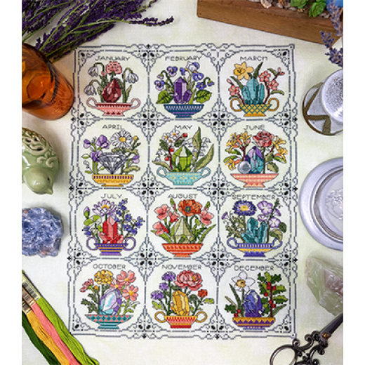 Birthstones & Flowers - Tiny Modernist Inc (Stickvorlage)