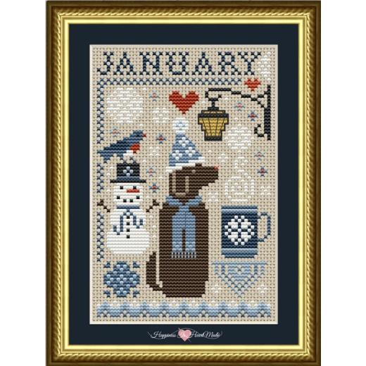 January Dog - Happiness Is Heartmade (Stickvorlage)