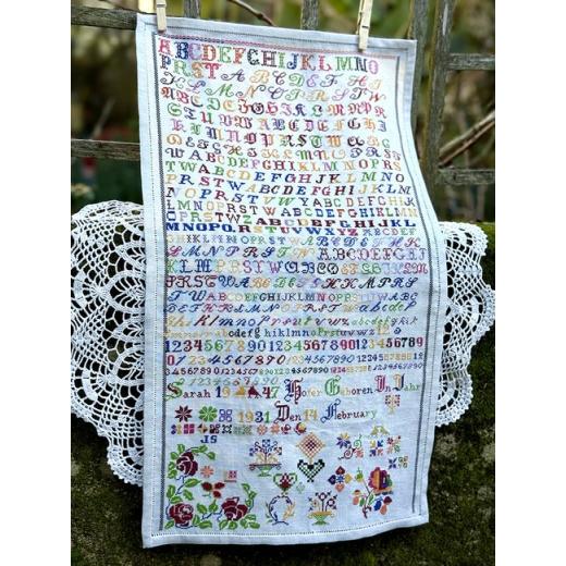 Jan Hicks Creates - Sarah Hofer 1947 Antique Hutterite Sampler Reproduction