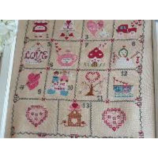 Shabby Valentines Day Calendar - Cuore E Batticuore (Stickvorlage)