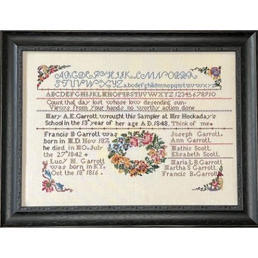 Stickvorlage Queenstown Sampler Designs - Mary Garrot 1848