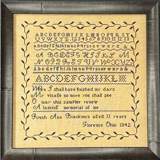 Queenstown Sampler Designs - Ruth Ann Blackman 1842