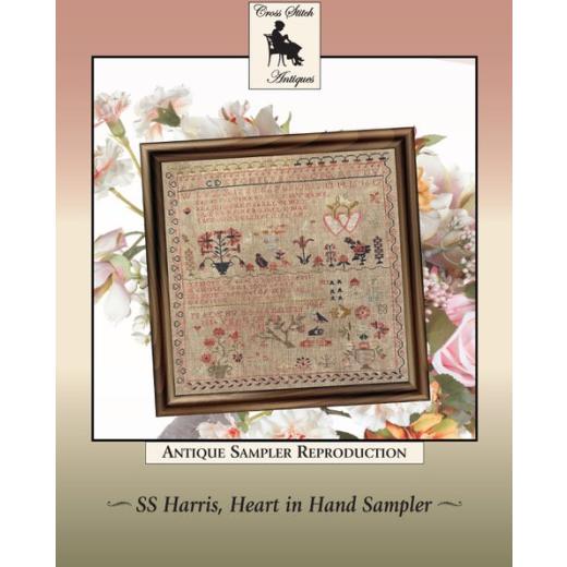Cross Stitch Antiques - SS Harris, Heart in Hand Sampler