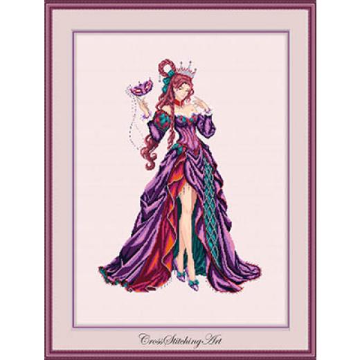 Stickvorlage Cross Stitching Art - Karolina De Carreau, Queen Of Diamonds