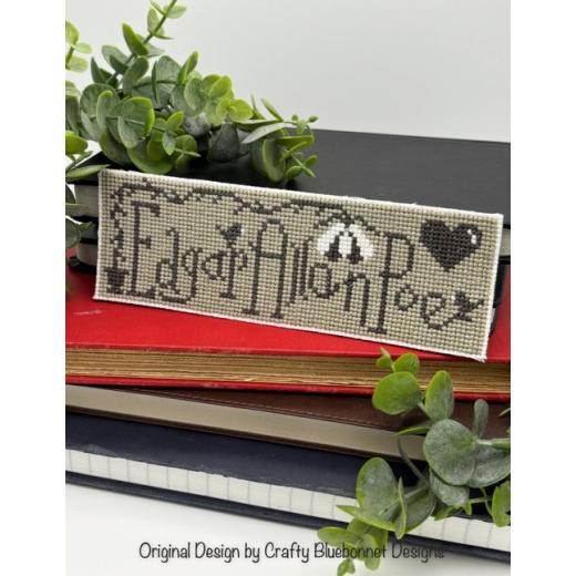 Stickvorlage Crafty Bluebonnet Designs - Edgar Allan Poe Bookmark