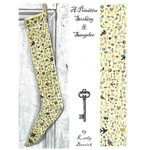 Stickvorlage Kathy Barrick - Primitive Stocking & Sampler