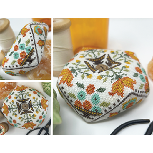 Stickvorlage Tiny Modernist - Fall Prim Biscornu