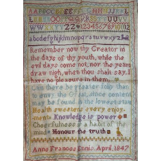 Stickvorlage Cross Stitch Antiques - Anne Frances Kirkpatrick, 1847 Words To Live By