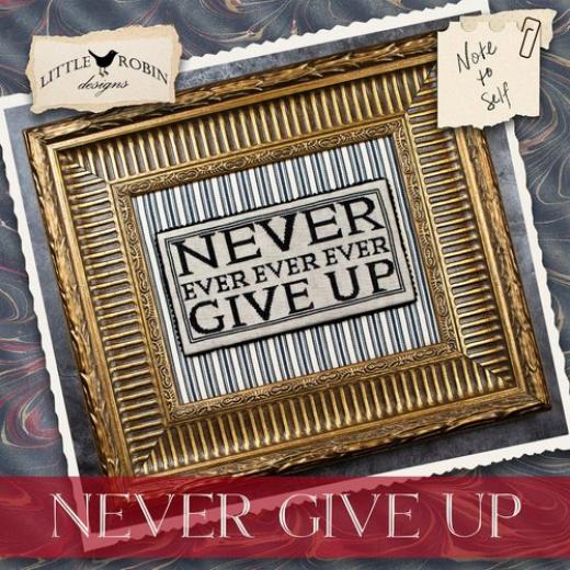 Stickvorlage Little Robin Designs - Never Give Up