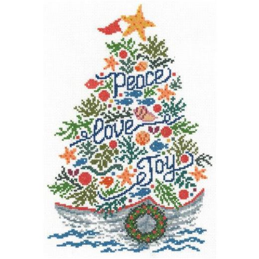 Stickvorlage Imaginating - Seaside Christmas Tree
