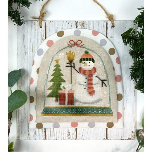 Stickvorlage Tiny Modernist - Winter Forest Snowglobe Snowman