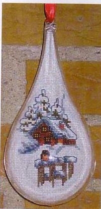 Weihnachtshänger Haus im Schnee - Oehlenschläger (Stickpackung)