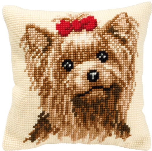 Yorkshireterrier - Kreuzstichkissen Vervaco Verachtert (Stickkissen)