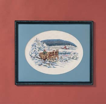 Stickpackung Oehlenschläger - Winterlandschaft mit Pferden 38x48 cm