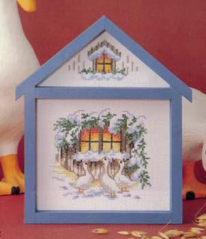 Haus Winterfenster mit Rahmen - Oehlenschläger (Stickpackung)