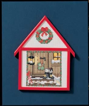 Oehlenschläger Stickpackung - Haus Weihnachtstür