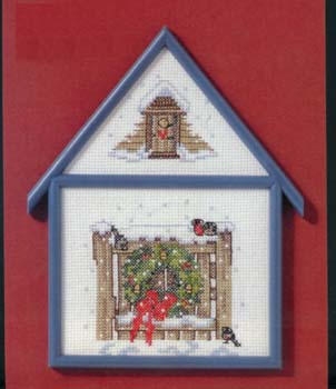 Oehlenschläger Stickpackung - Haus Weihnachtskranz