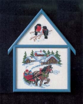 Haus Pferdeschlitten mit Rahmen - Oehlenschläger (Stickpackung)