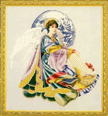 World Peace Angel - Lavender & Lace (Stickvorlage)